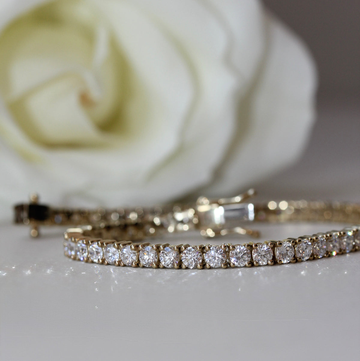 9ct Yellow Gold Tennis Bracelet | 6.50ct