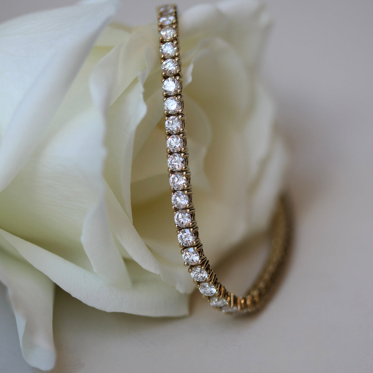 9ct Yellow Gold Tennis Bracelet | 6.50ct