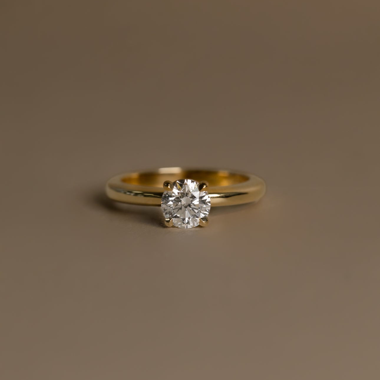 1.01 Round Brilliant Cut Diamond Solitaire Ring in 18ct Yellow Gold - AUDREY