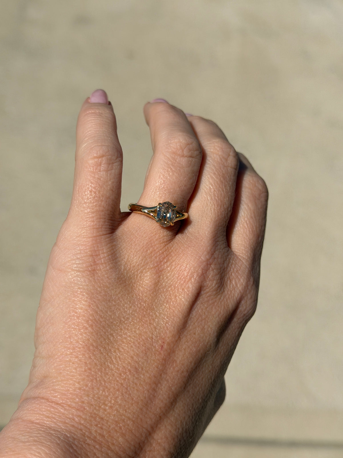 18ct Yellow Gold 1.65ct Natural Fancy Brown Oval Step Cut Diamond Ring
