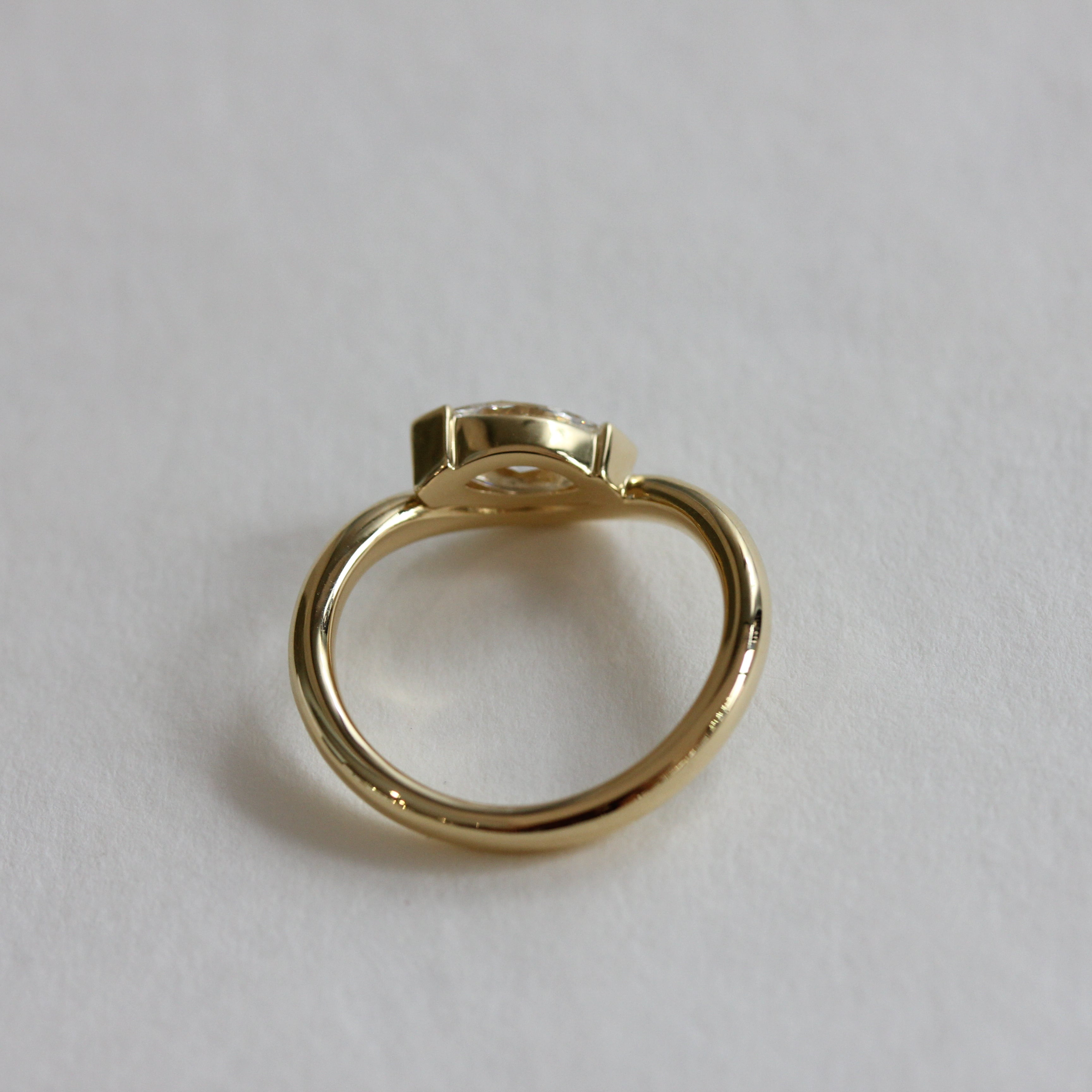 Raya - Marquise Diamond East West Curved Band Ring