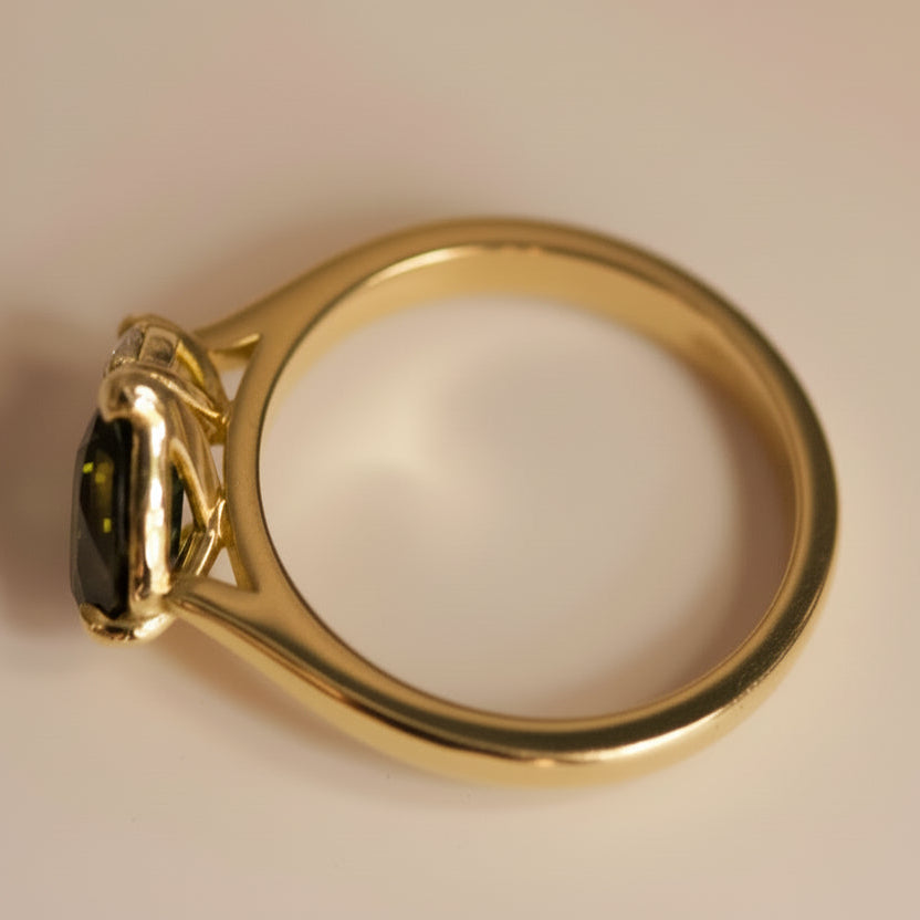 1.17ct Australian Sapphire Pear Toi et Moi Natural Diamond Ring - OLA