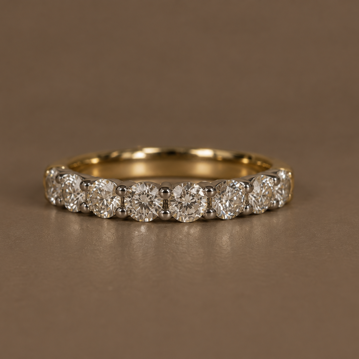 1.30ct Natural Diamond 18ct White & Yellow Gold Band