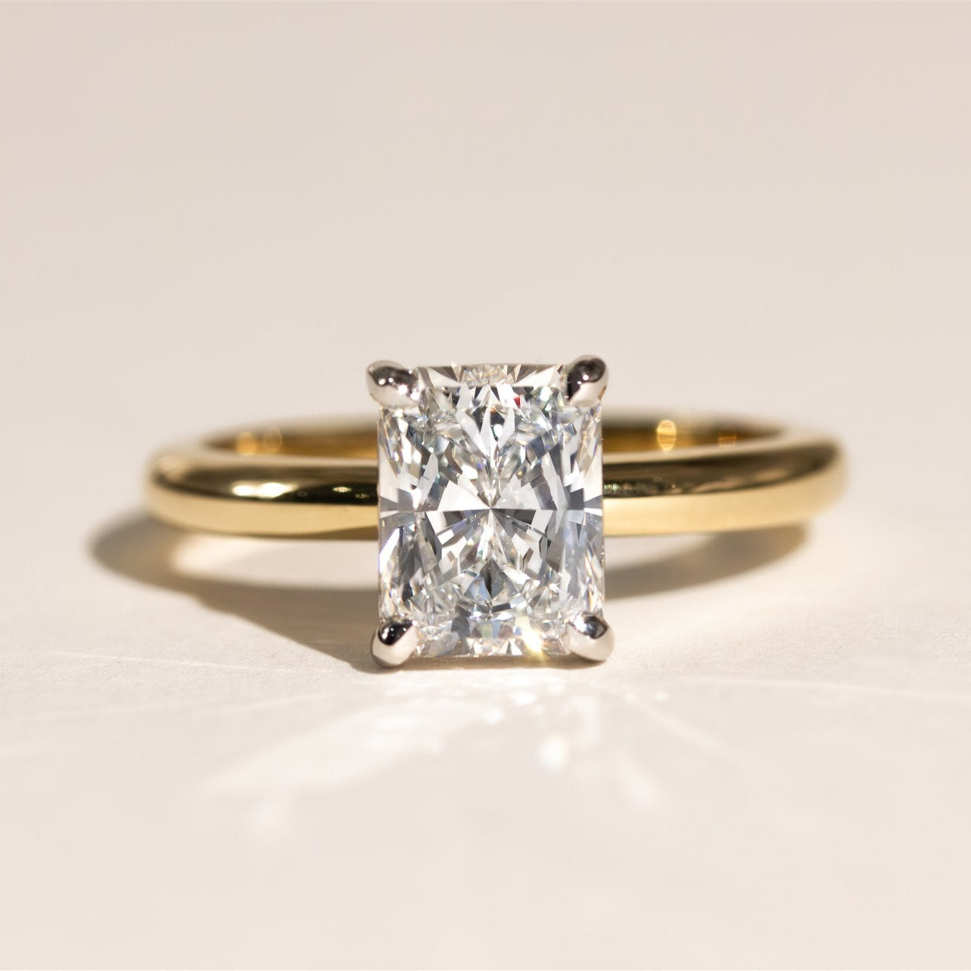 1.52 long radiant brilliant cut Natural diamond ring - REMI