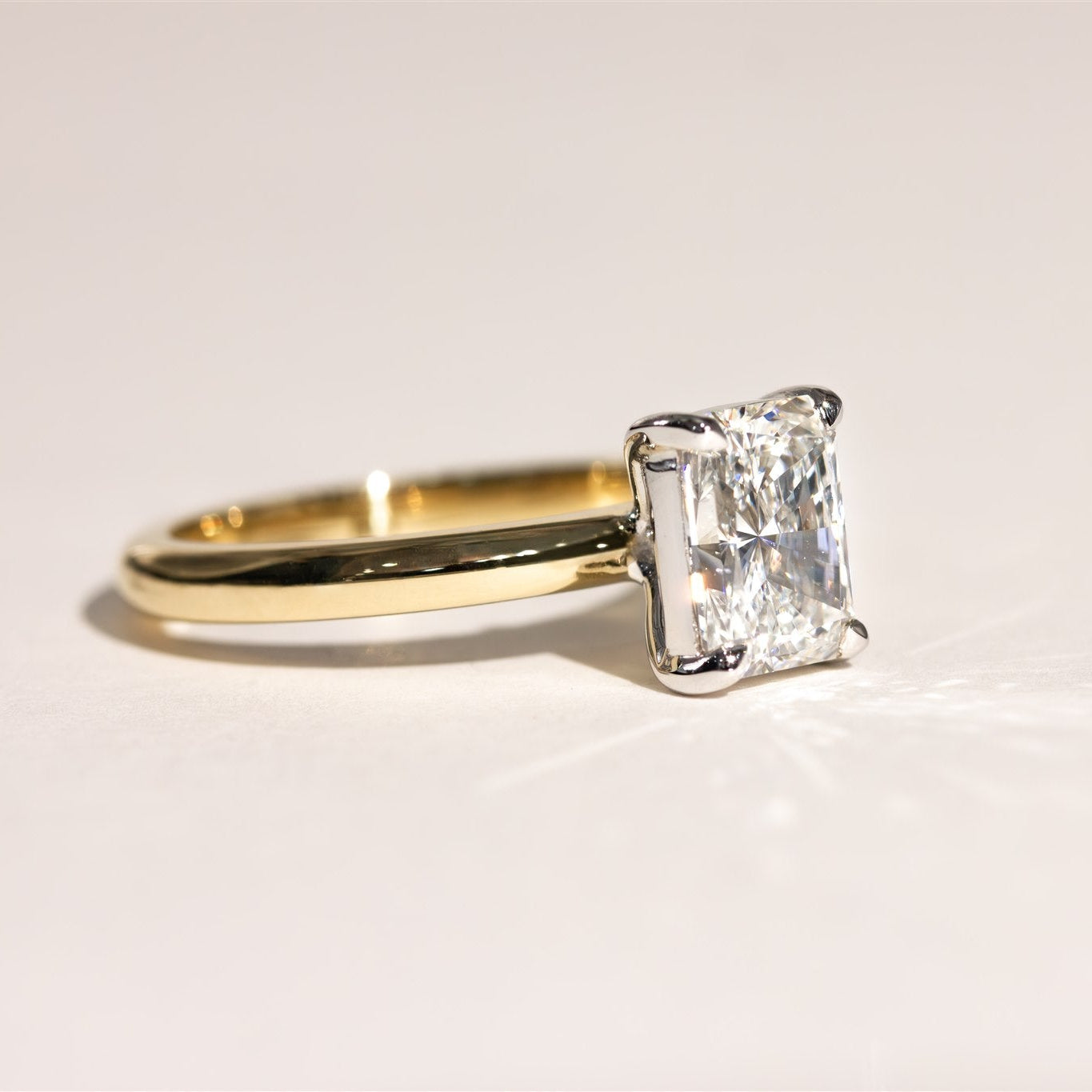 1.52 long radiant brilliant cut Natural diamond ring - REMI