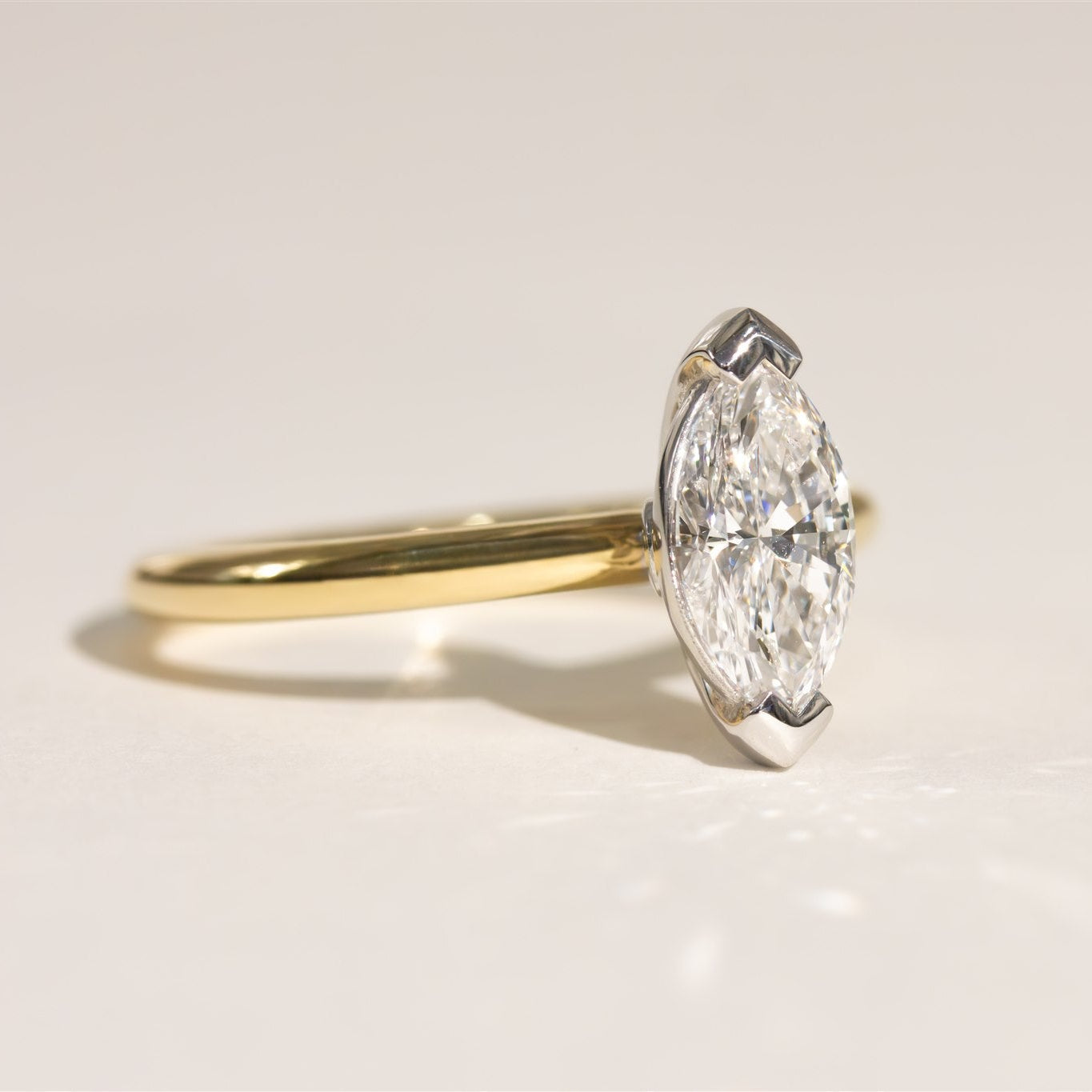 1.03ct Marquise Natural Diamond Engagement Ring - AMARA
