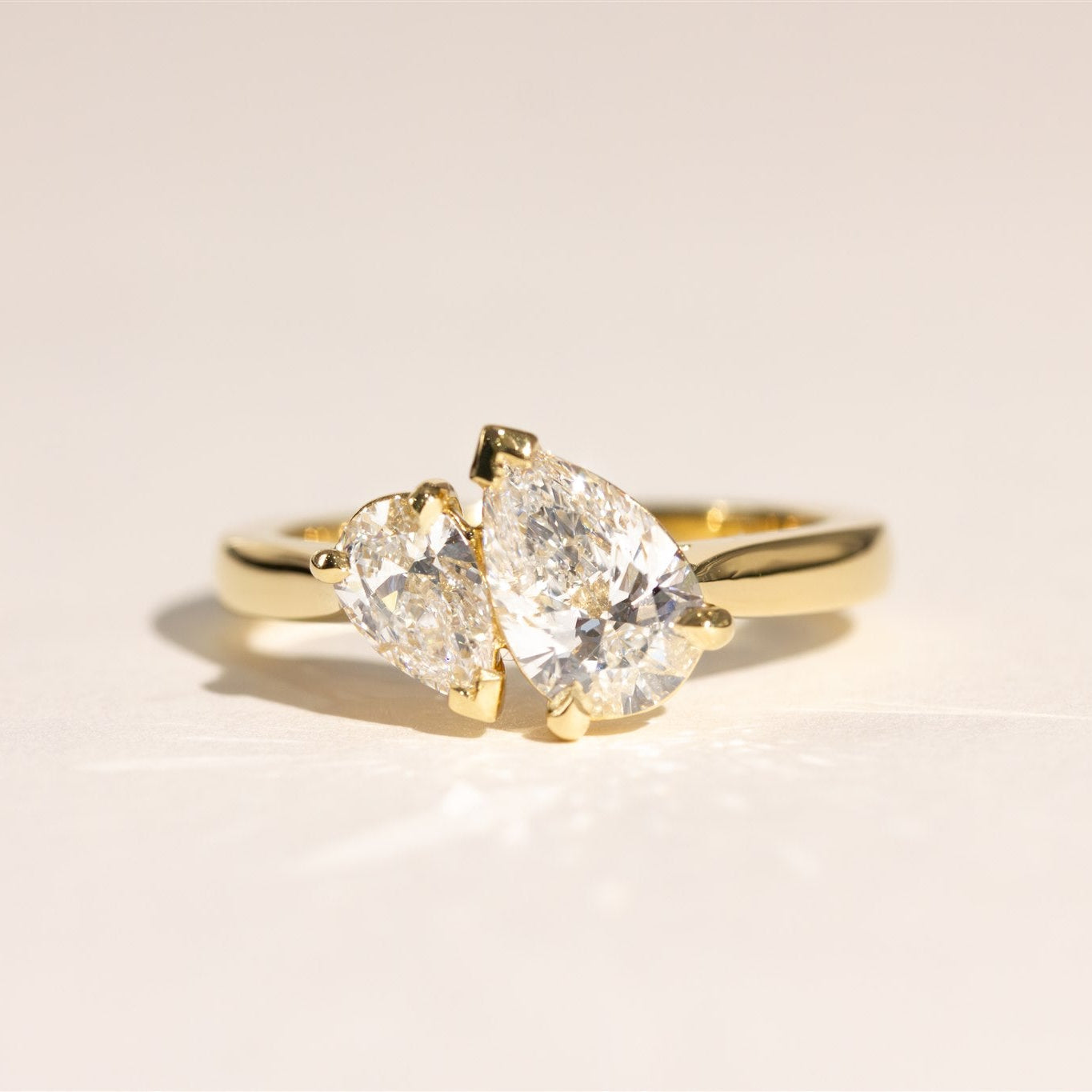 1.10ct Duet Pear Moi Diamond Engagement Ring - CELINE