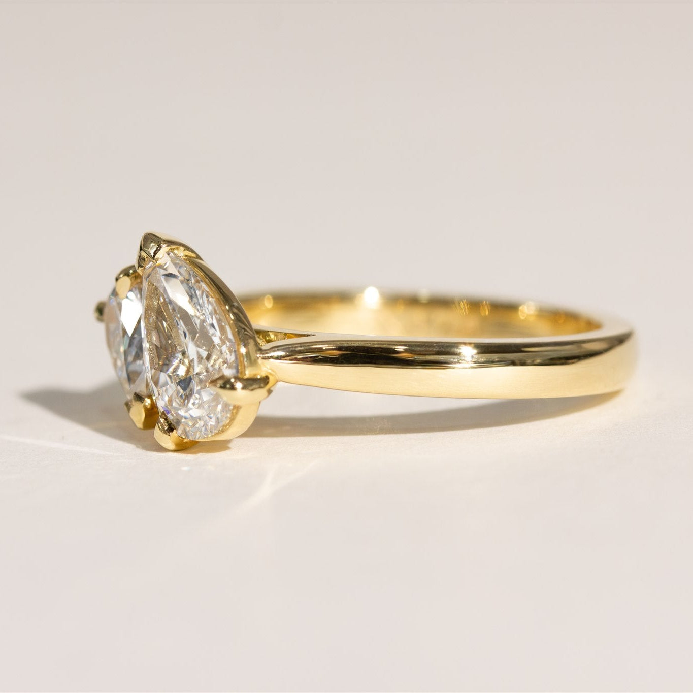 1.10ct Duet Pear Moi Diamond Engagement Ring - CELINE