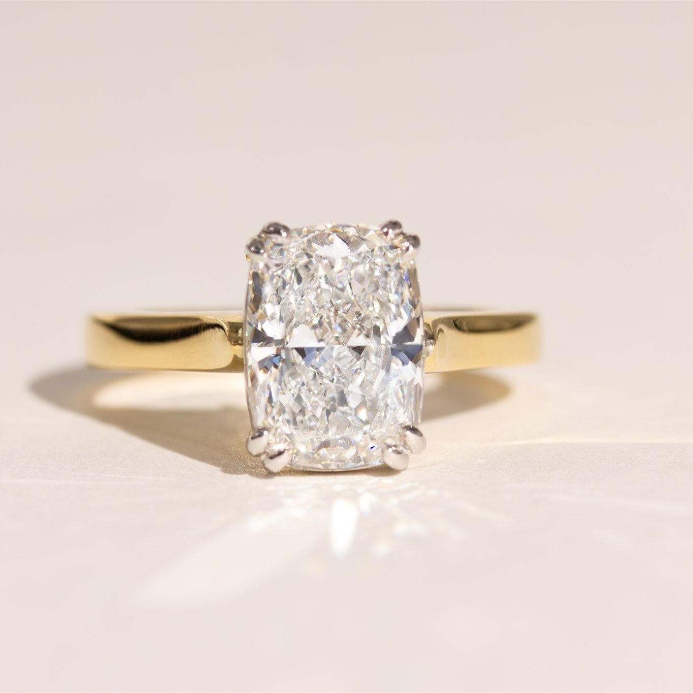 2.88ct Elongated Cushion Cut Diamond Engagement Ring - KIAH