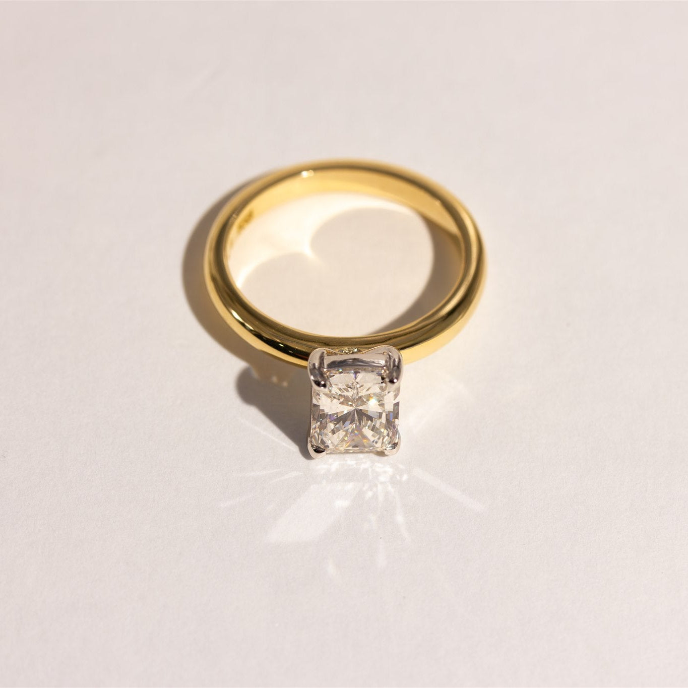 1.52 long radiant brilliant cut Natural diamond ring - REMI