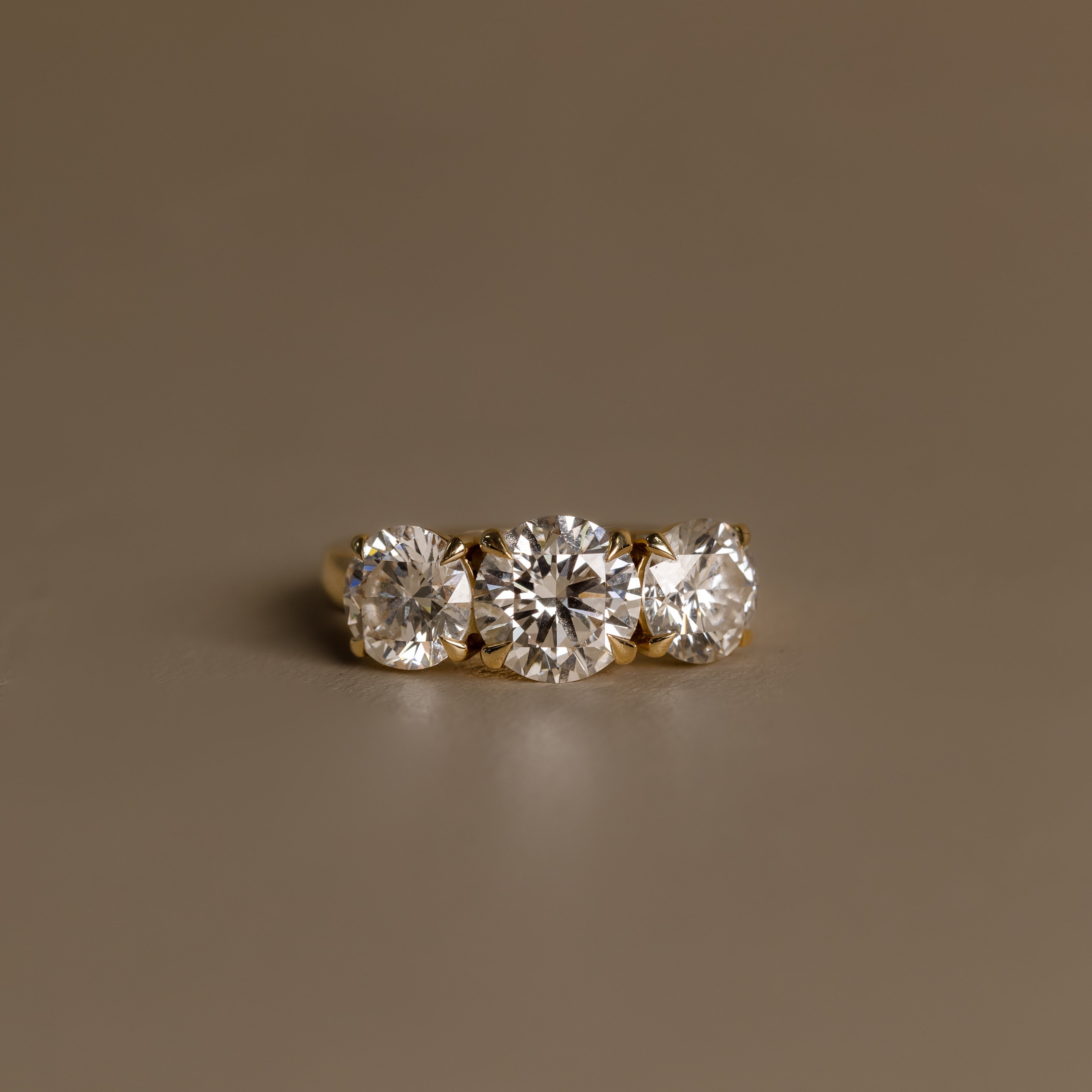 3.50ct Round Trilogy Diamond Engagement ring - Rosa