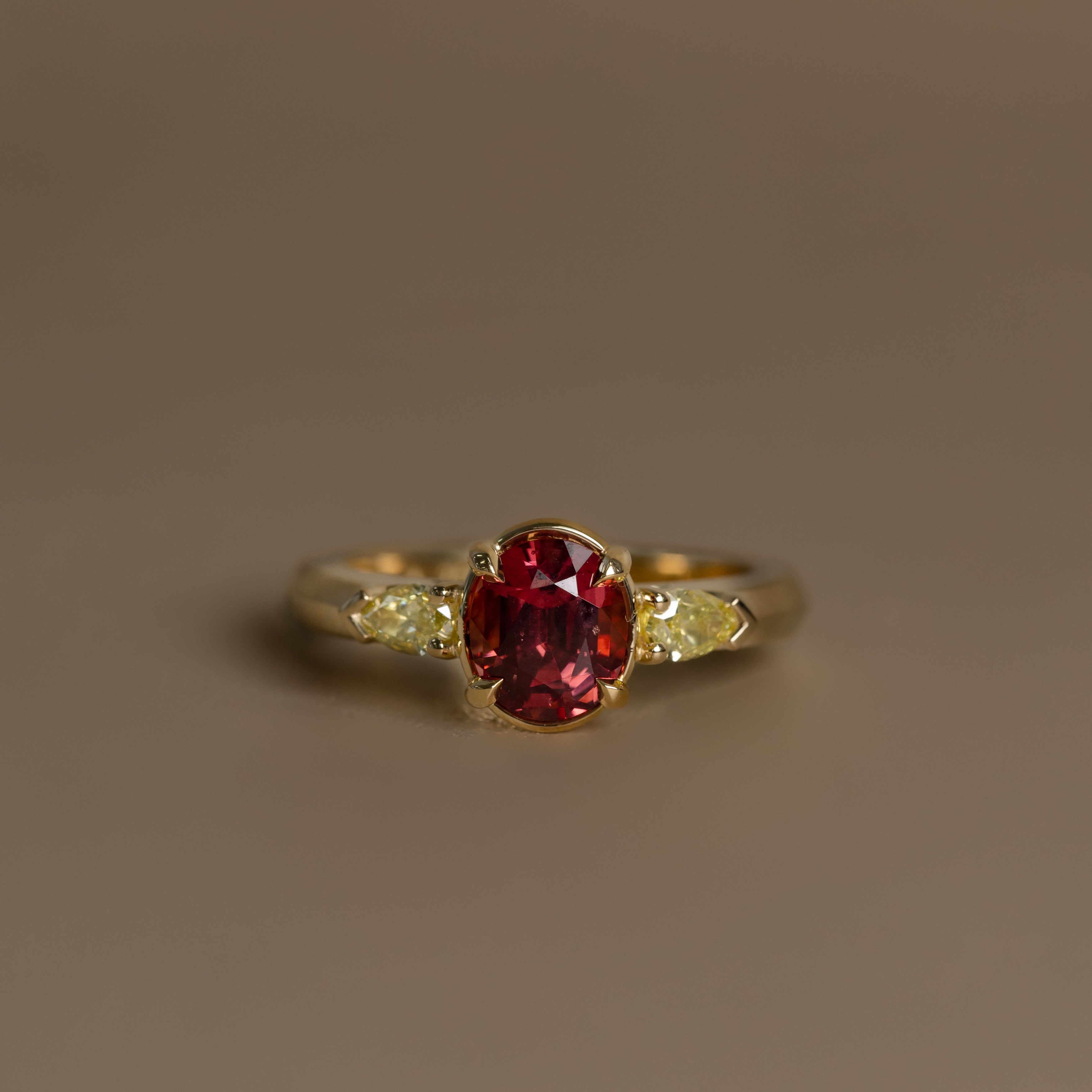 1.46ct Spinel and Yellow Pear 18ct Diamond Ring - JENNA