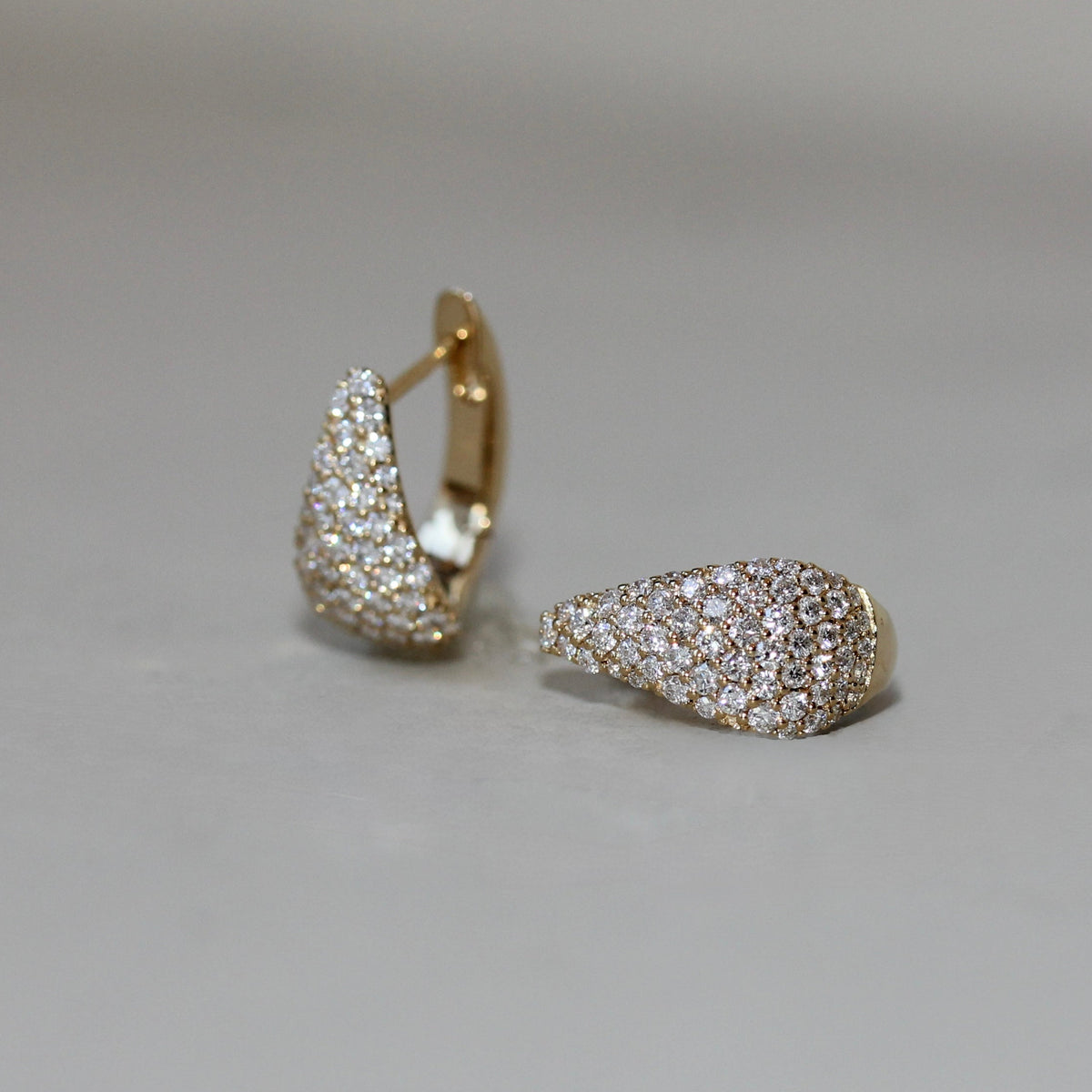 18ct Yellow Gold Pavé Set Natural Diamond Hoop Earrings |0.50ct