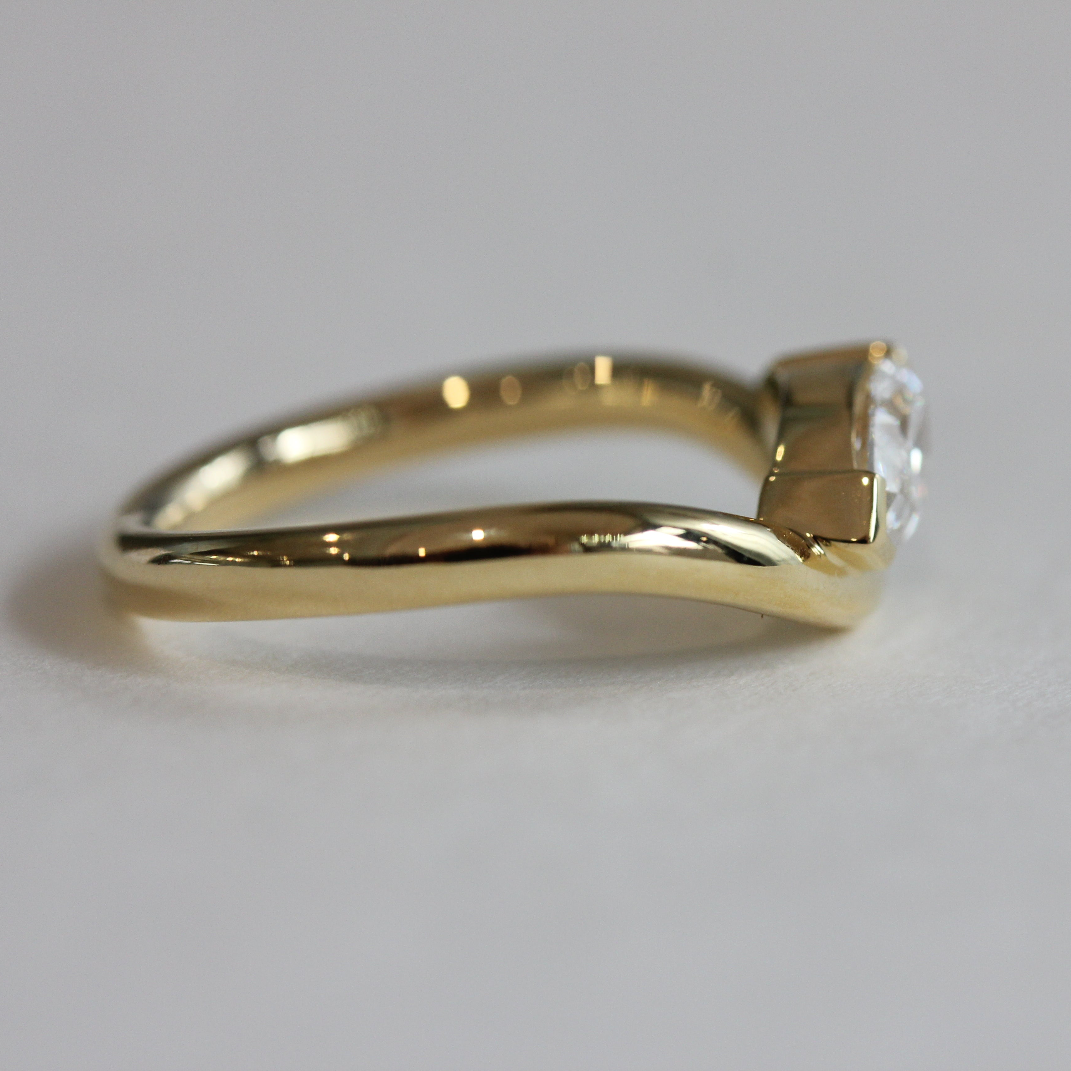 Raya - Marquise Diamond East West Curved Band Ring