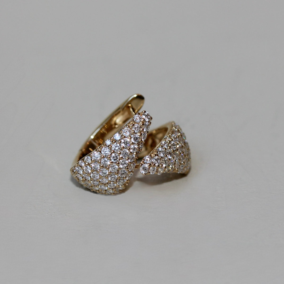 18ct Yellow Gold Pavé Set Natural Diamond Hoop Earrings |0.50ct
