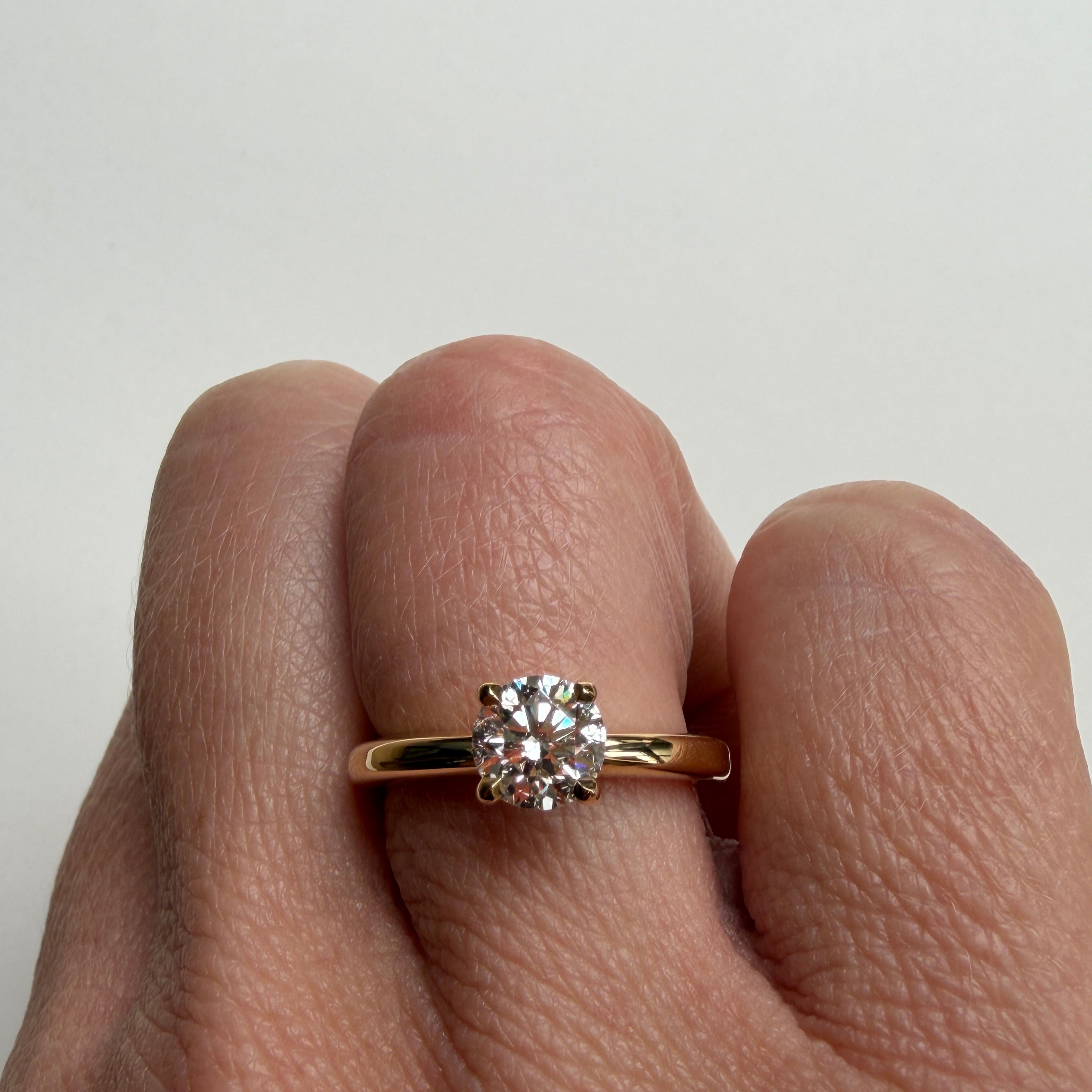 1.01 Round Brilliant Cut Diamond Solitaire Ring in 18ct Yellow Gold - AUDREY