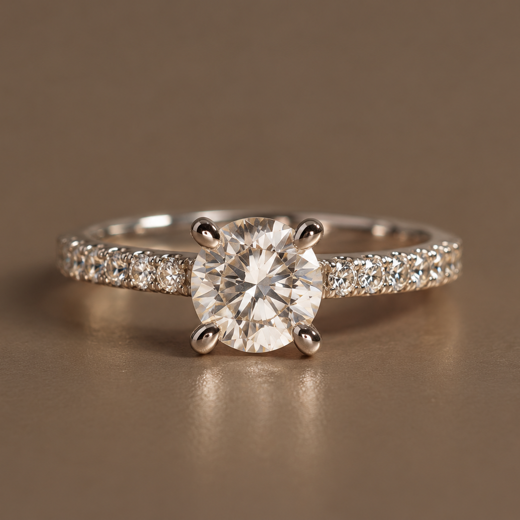 18ct 1.01ct  Round brilliant cut solitaire Diamond Ring -LILA