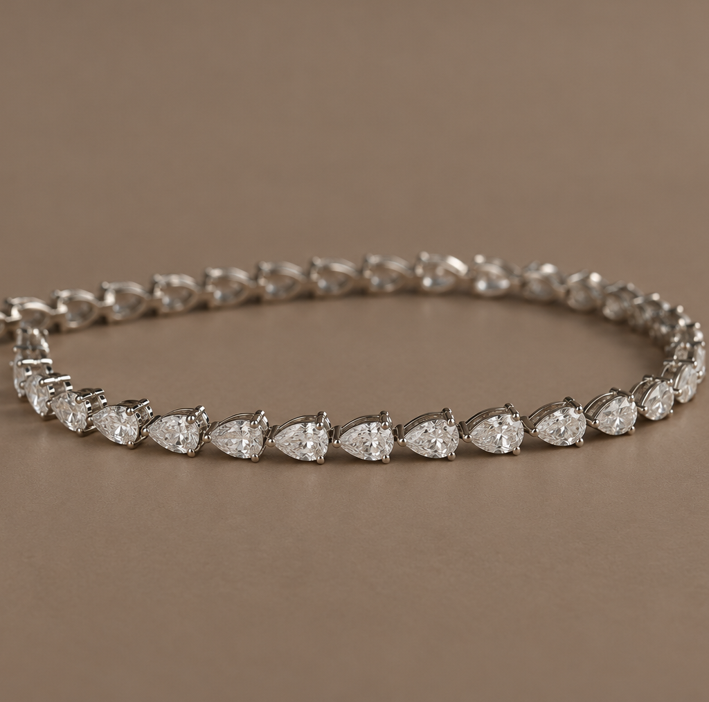 Diamond Pear Tennis Bracelet 6.28ct