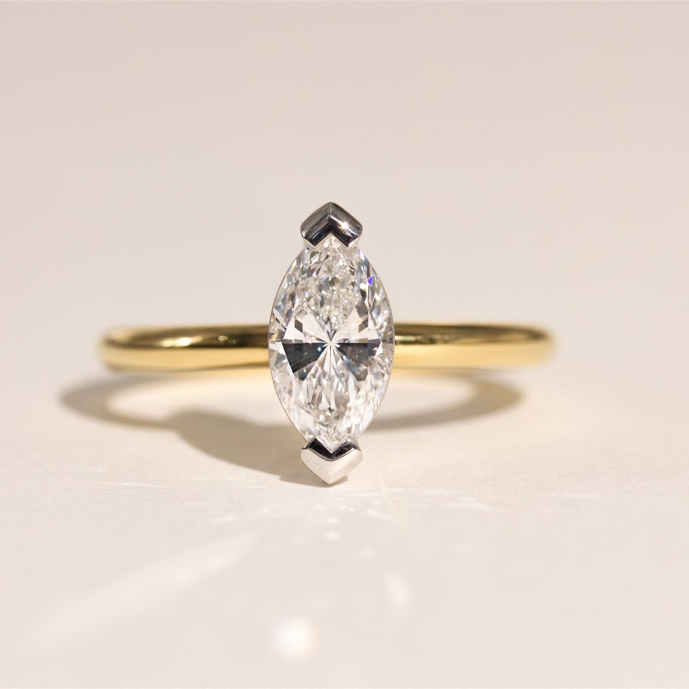 1.03ct Marquise Natural Diamond Engagement Ring - AMARA