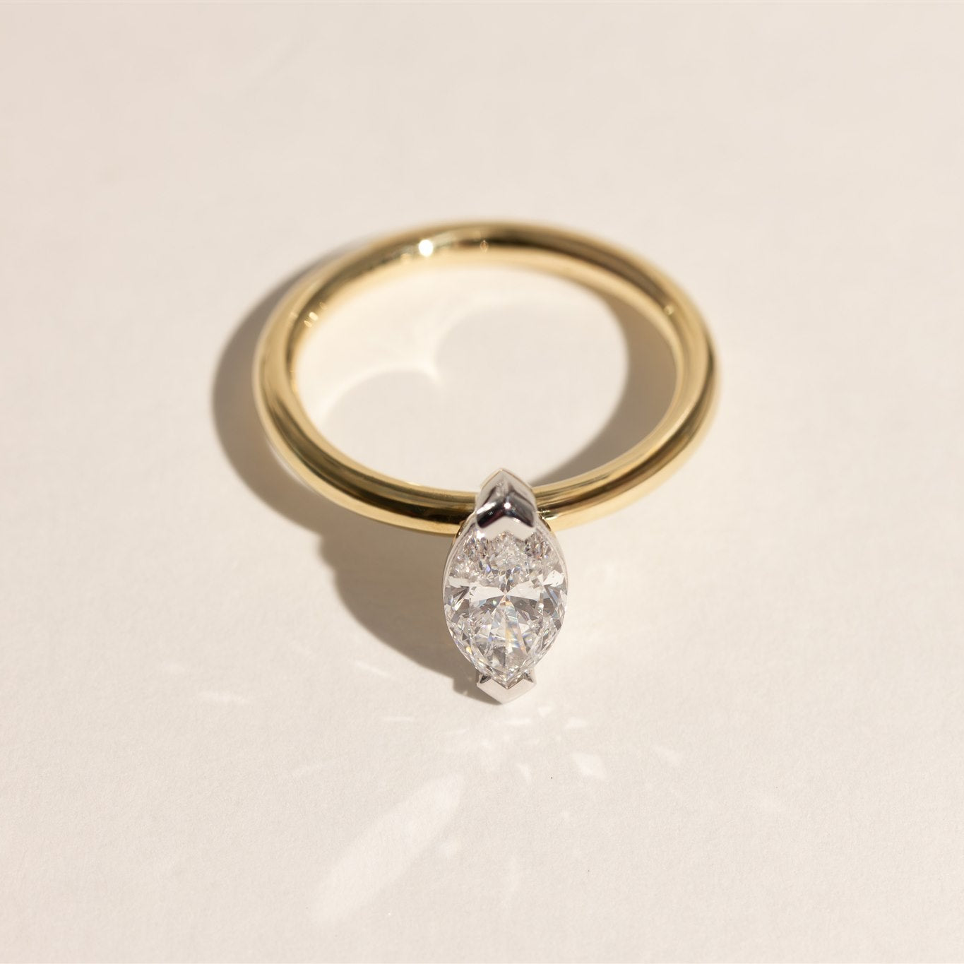 1.03ct Marquise Natural Diamond Engagement Ring - AMARA