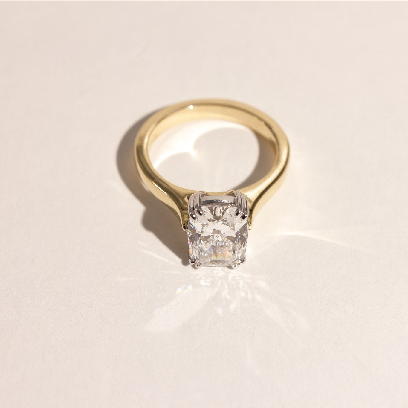 2.88ct Elongated Cushion Cut Diamond Engagement Ring - KIAH