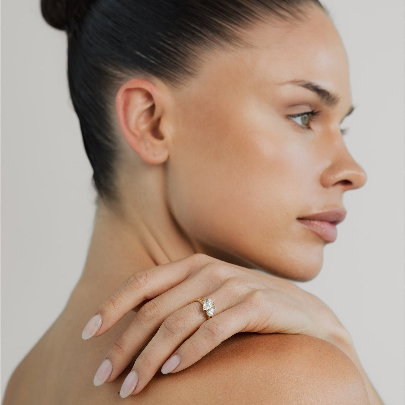 1.10ct Duet Pear Moi Diamond  Engagement Ring - CELINE