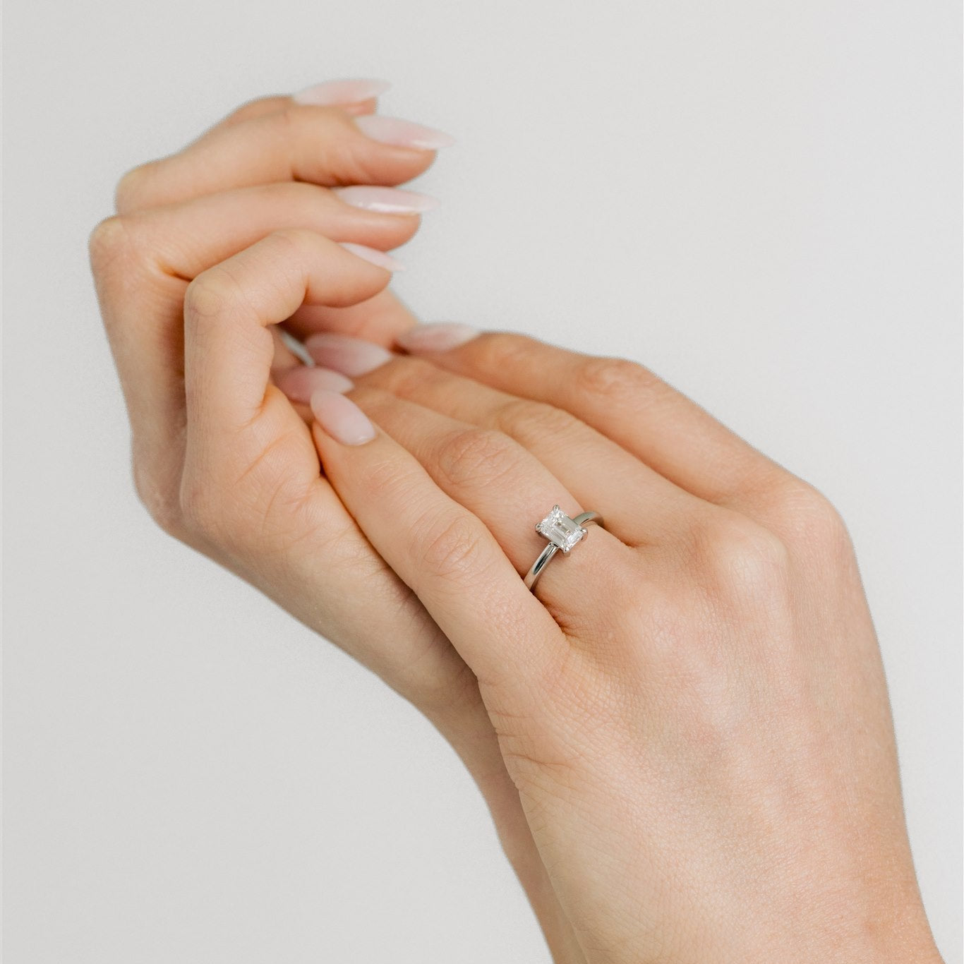 1.20ct Emerald Cut Lab Diamond Engagement Ring -ARIA